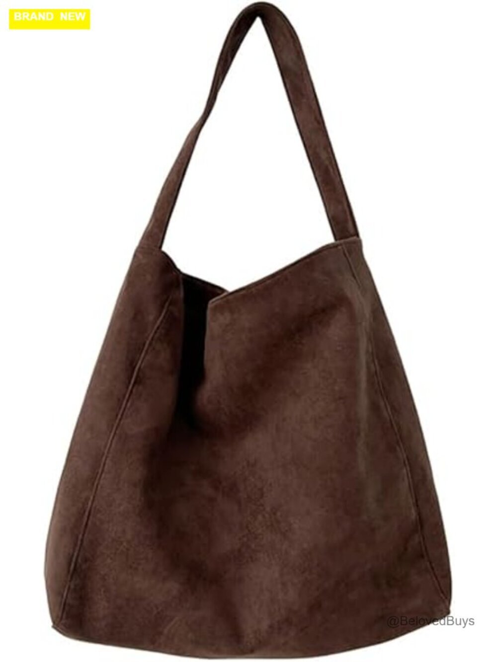 Large Faux Suede Slouchy Tote Bag Shoulder Bag Work Handbag